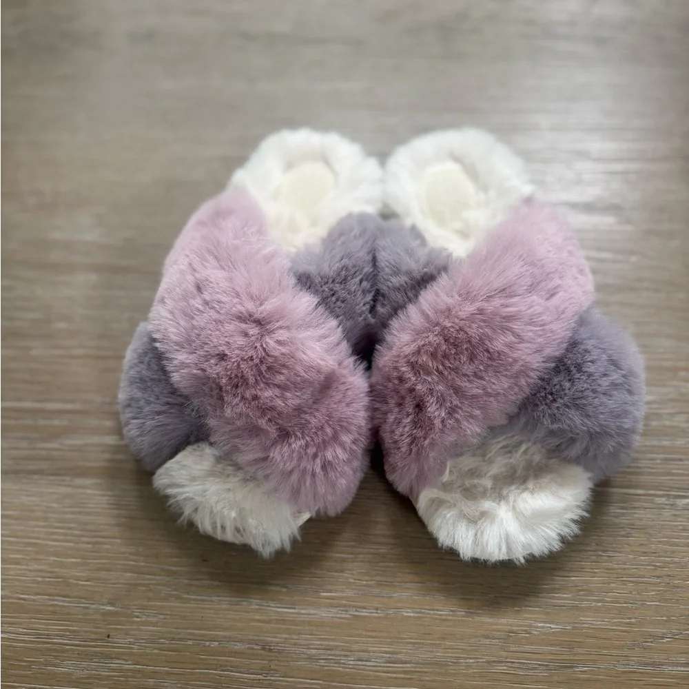Cat & Jack Pink and Gray Kids Slippers